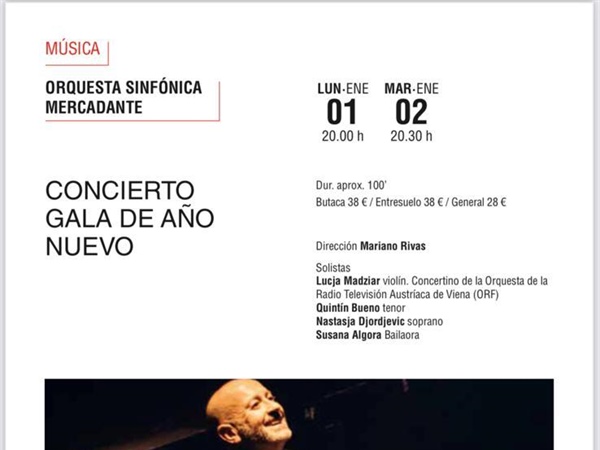 Concierto de Año Nuevo 2024 en Gijón por la Orquesta Sinfónica Mercadante