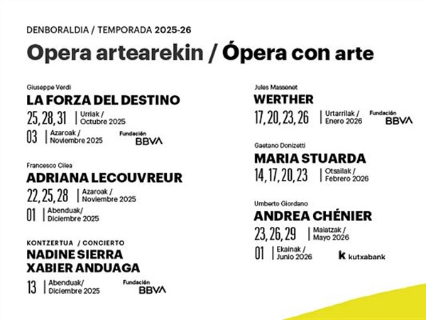 ABAO Bilbao Opera presenta su 74 temporada con un itinerario en clave de ficción histórica