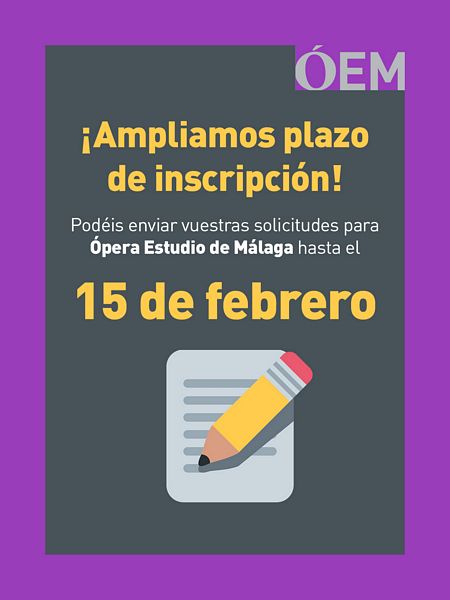 La II edición de Ópera Estudio de Málaga amplía el plazo de inscripción hasta el 15 de febrero