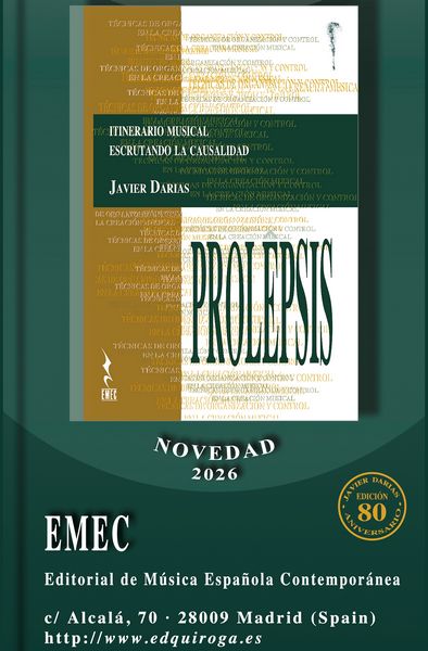 Prolepsis, nueva publicación de Javier Darias, Premio Nacional de Música 2018