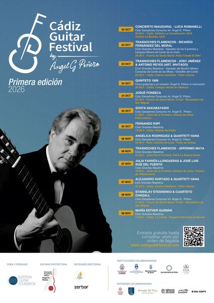 El Festival Internacional de Guitarra de Cádiz Ángel G. Piñero se estrena con 13 conciertos que unen tradición, talento joven y proyección internacional