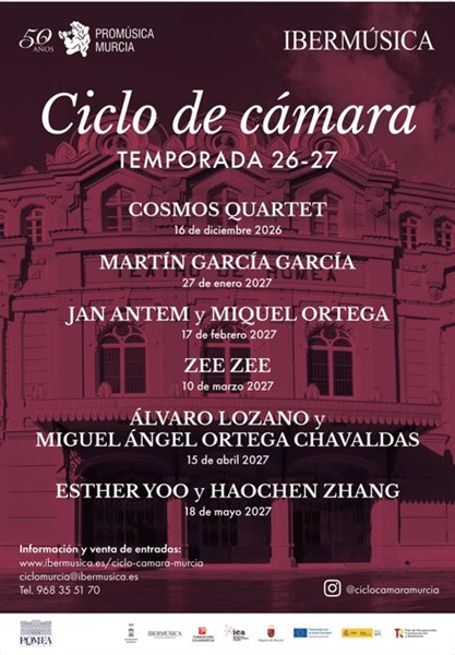 Nuevo Ciclo de Cámara en Murcia de la mano de Ibermúsica y la asociación Promúsica