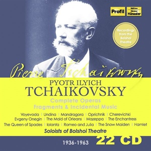 TCHAIKOVSKY: Óperas completas, fragmentos y música incidental. Grabaciones de 1936 a 1963.