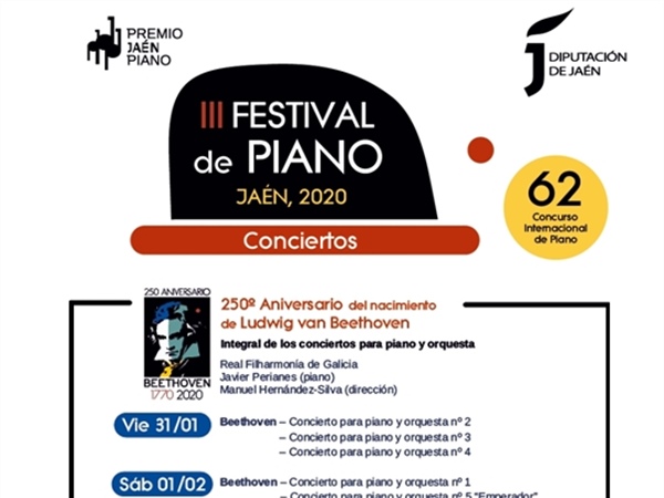 La Real Filharmonía de Galicia y Javier Perianes en Jaén con los Conciertos para piano de Beethoven