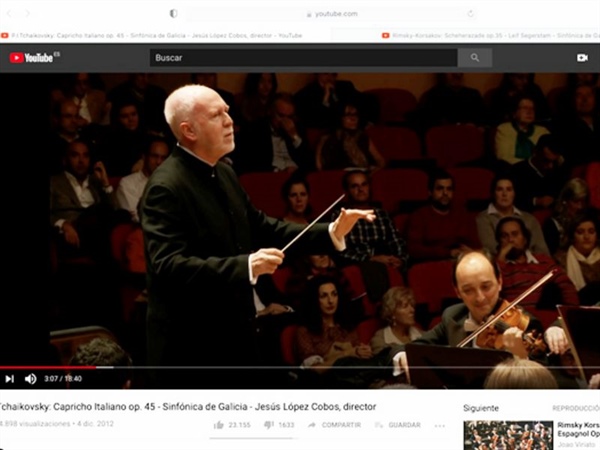 La Orquesta Sinfónica de Galicia supera los cien mil suscriptores en su canal de YouTube