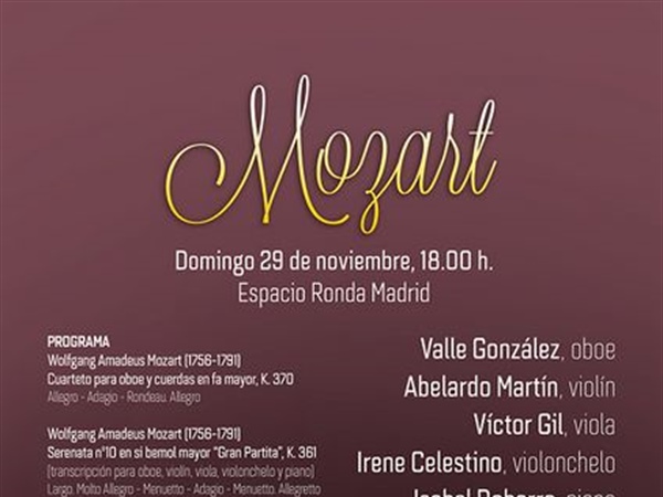 Programa Mozart en Espacio Ronda Madrid