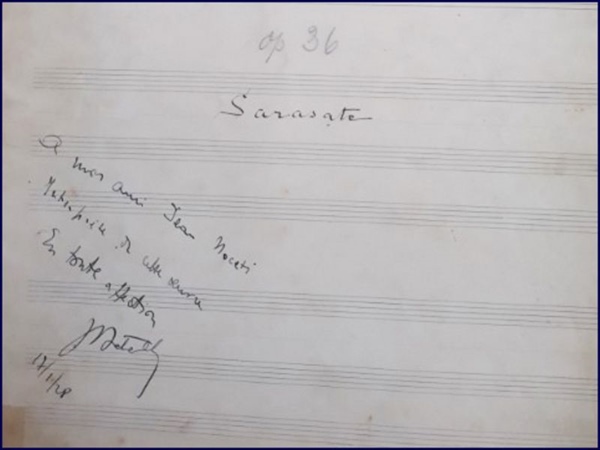 La BNE adquiere un valioso manuscrito autógrafo de Pablo Sarasate