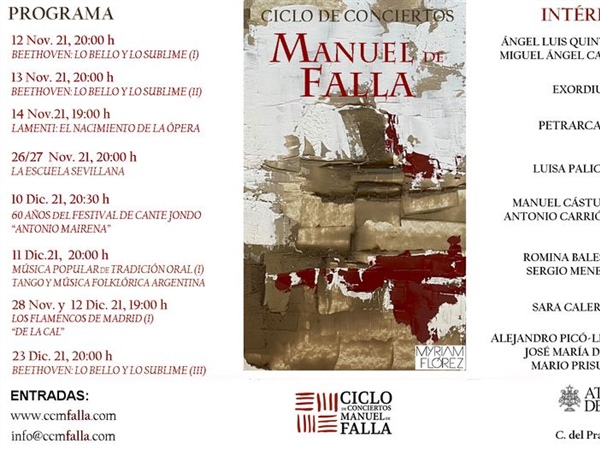 La figura de Manuel de Falla inspira el ‘Ciclo de Conciertos Manuel de Falla’ en el Ateneo