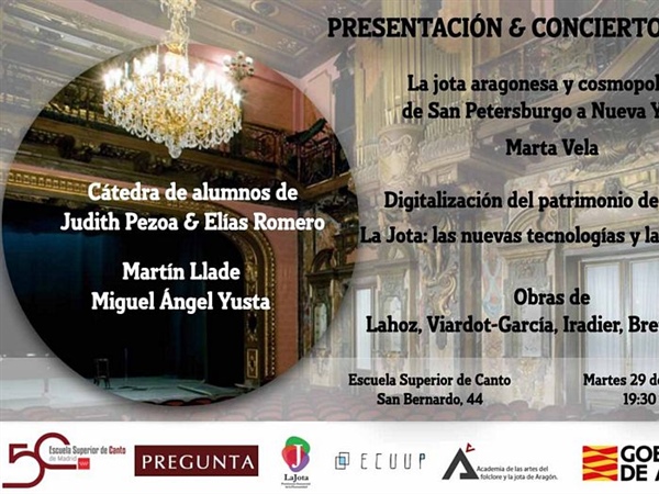 Presentación-concierto de “La jota aragonesa y cosmopolita” en Madrid